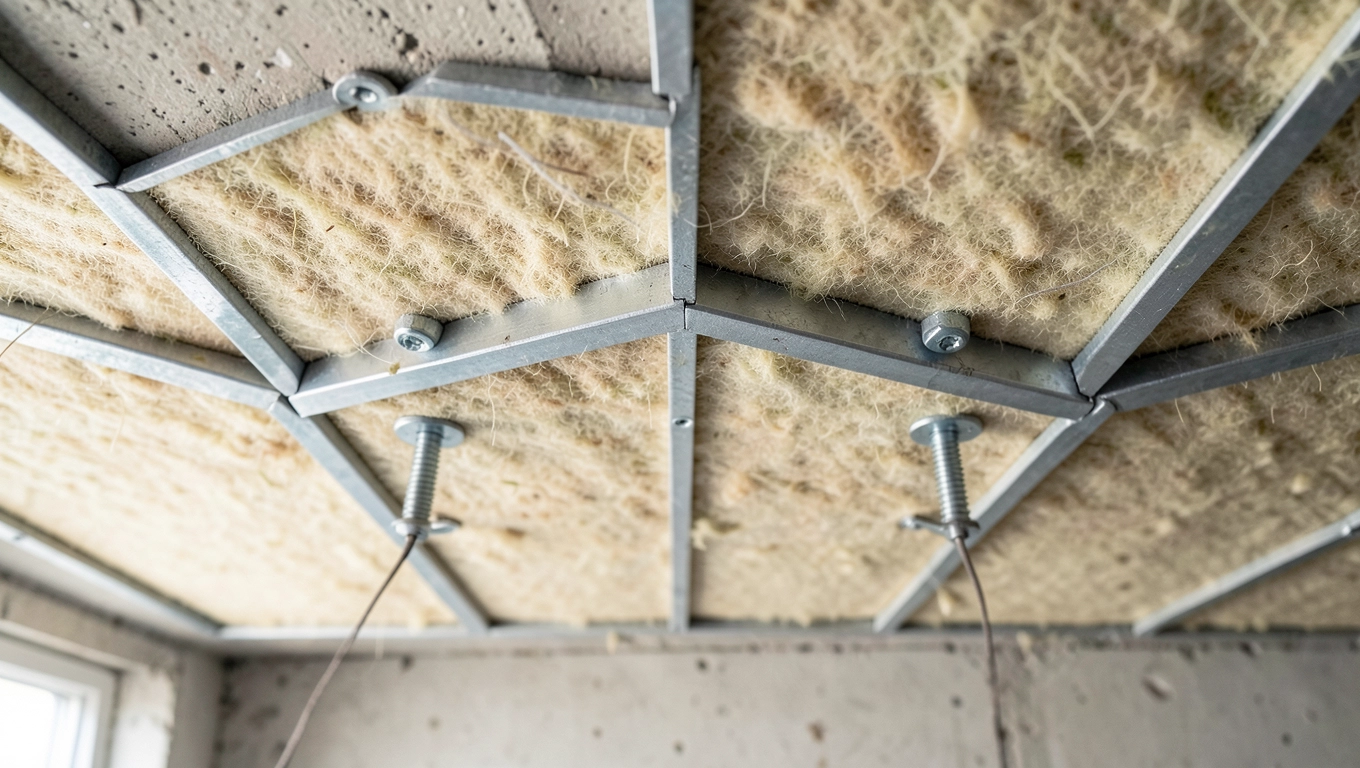 Montaż wełny mineralnej na blasze trapezowej i stropie betonowym krok po kroku