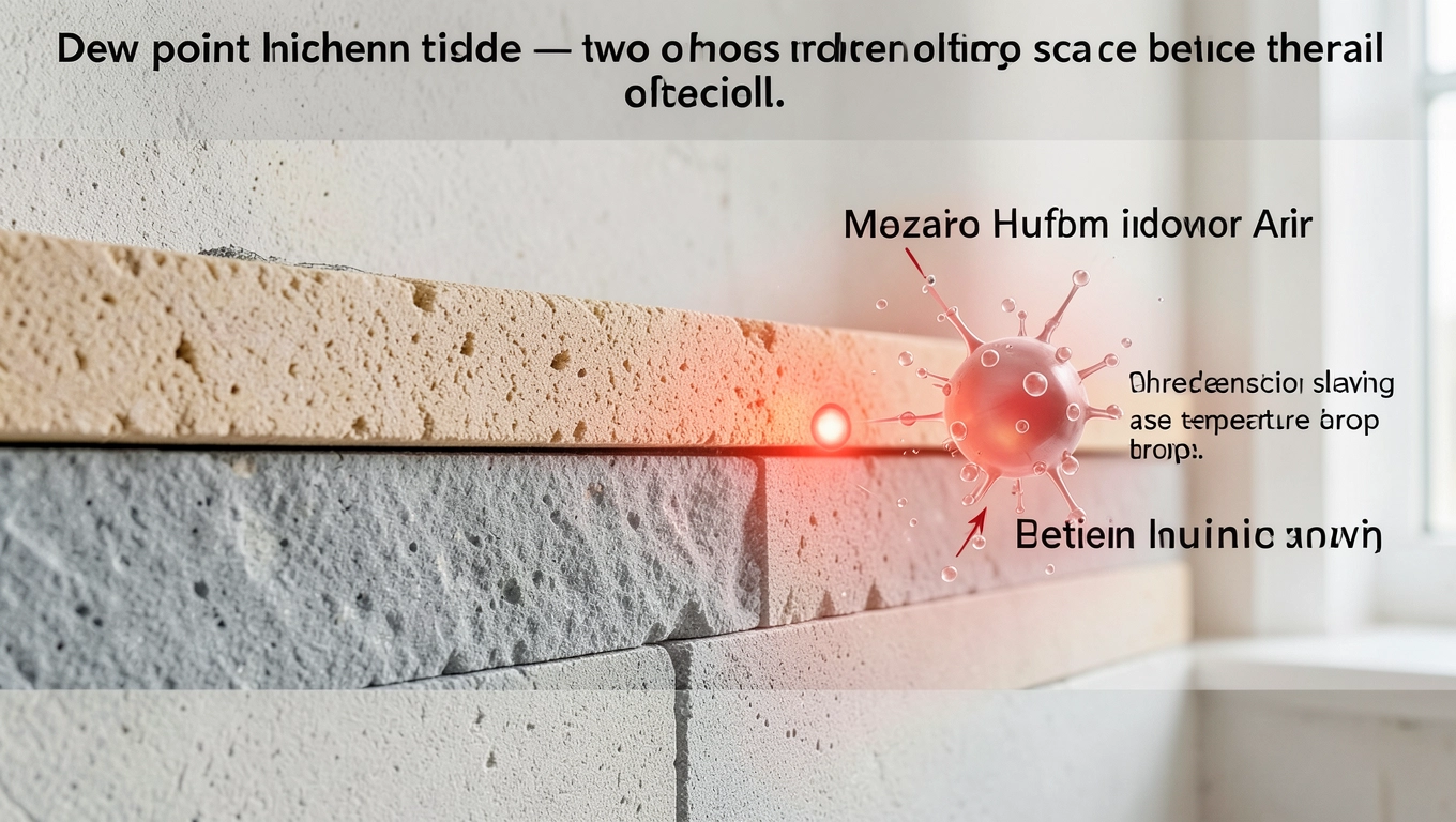 Punkt rosy w ścianie z dwiema warstwami izolacji