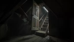 Drzwi na strych ze schodami