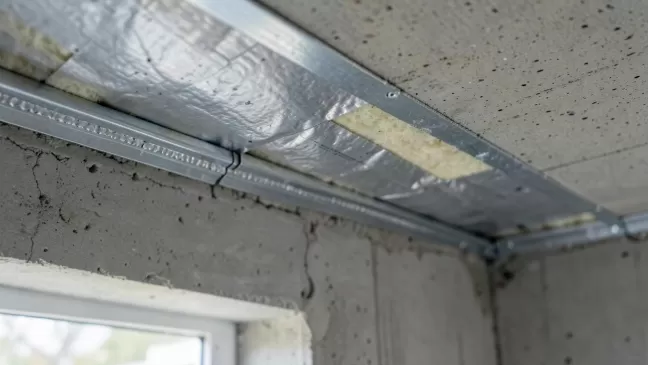 Obróbka okna dachowego w stropie betonowym