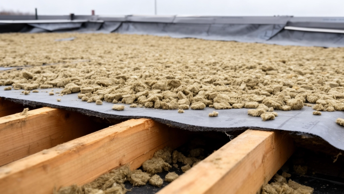 docieplenie stropodachu granulatem z wełny mineralnej