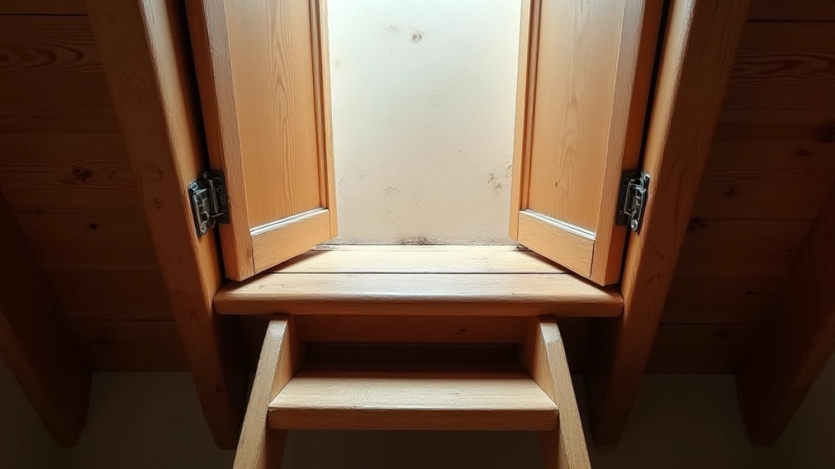 Drzwi na strych ze schodami