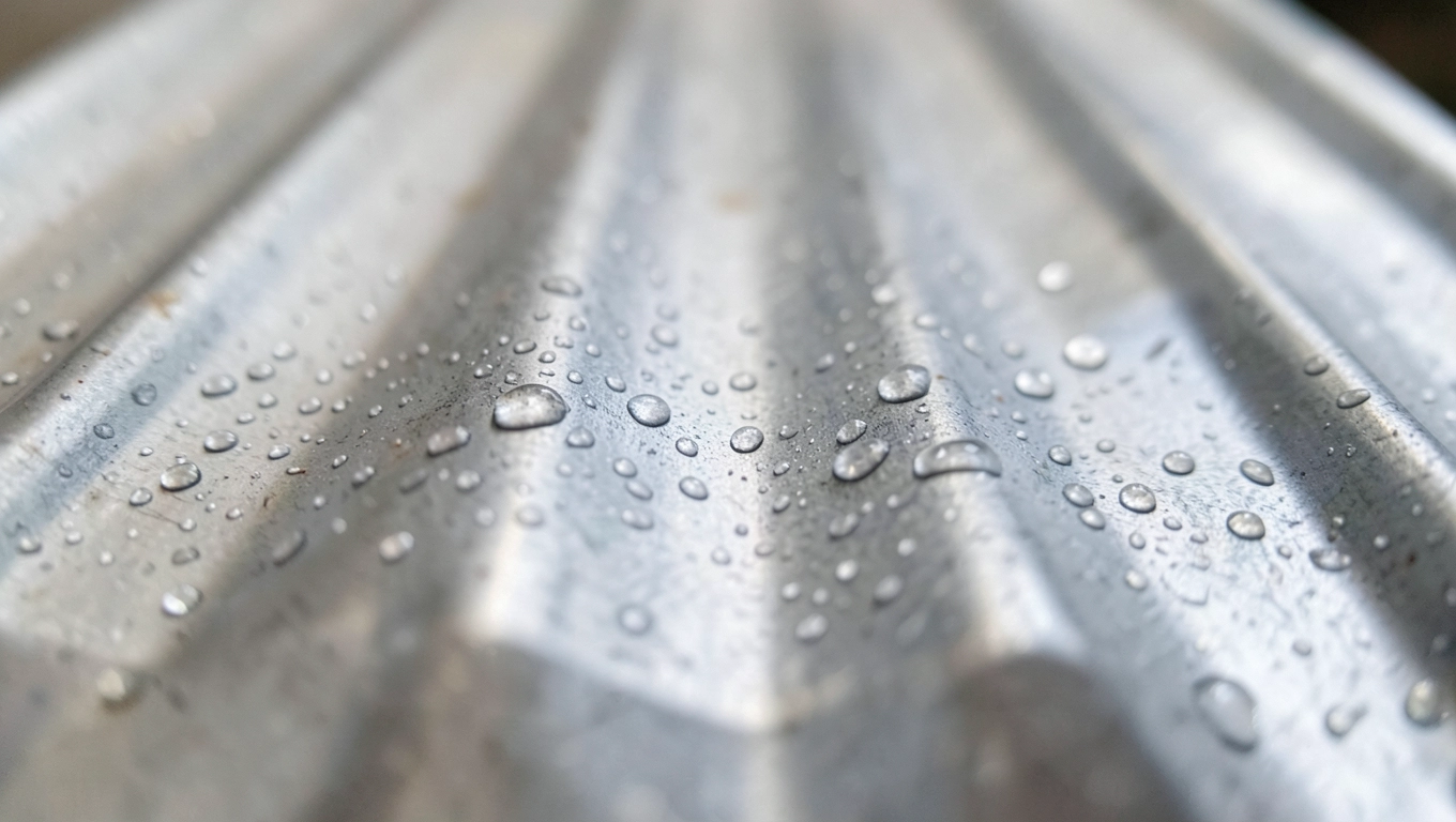 Mechanizm skraplania na blasze trapezowej