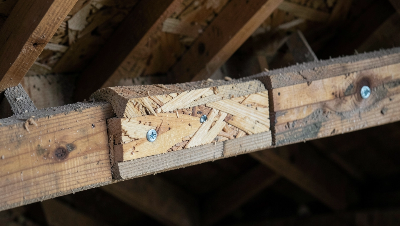 Montaż płyt na legarach strychu