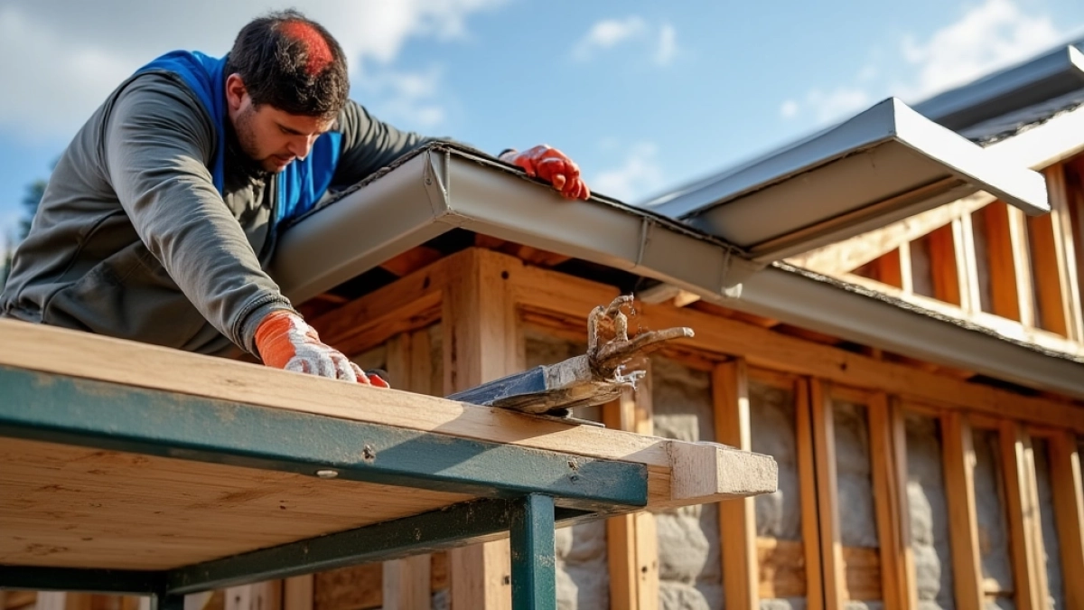 Montaż podbitki dachowej z blachy