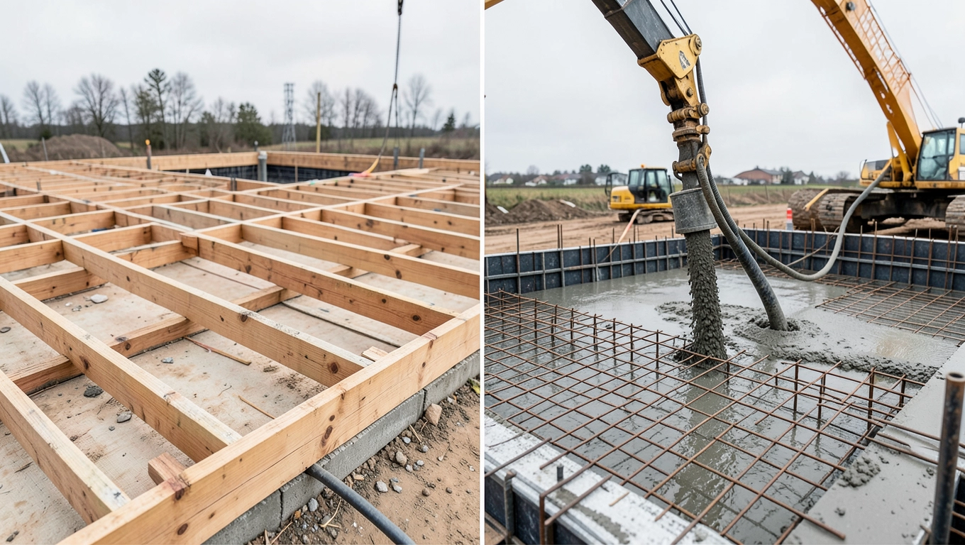 Montaż stropu drewnianego a betonowego