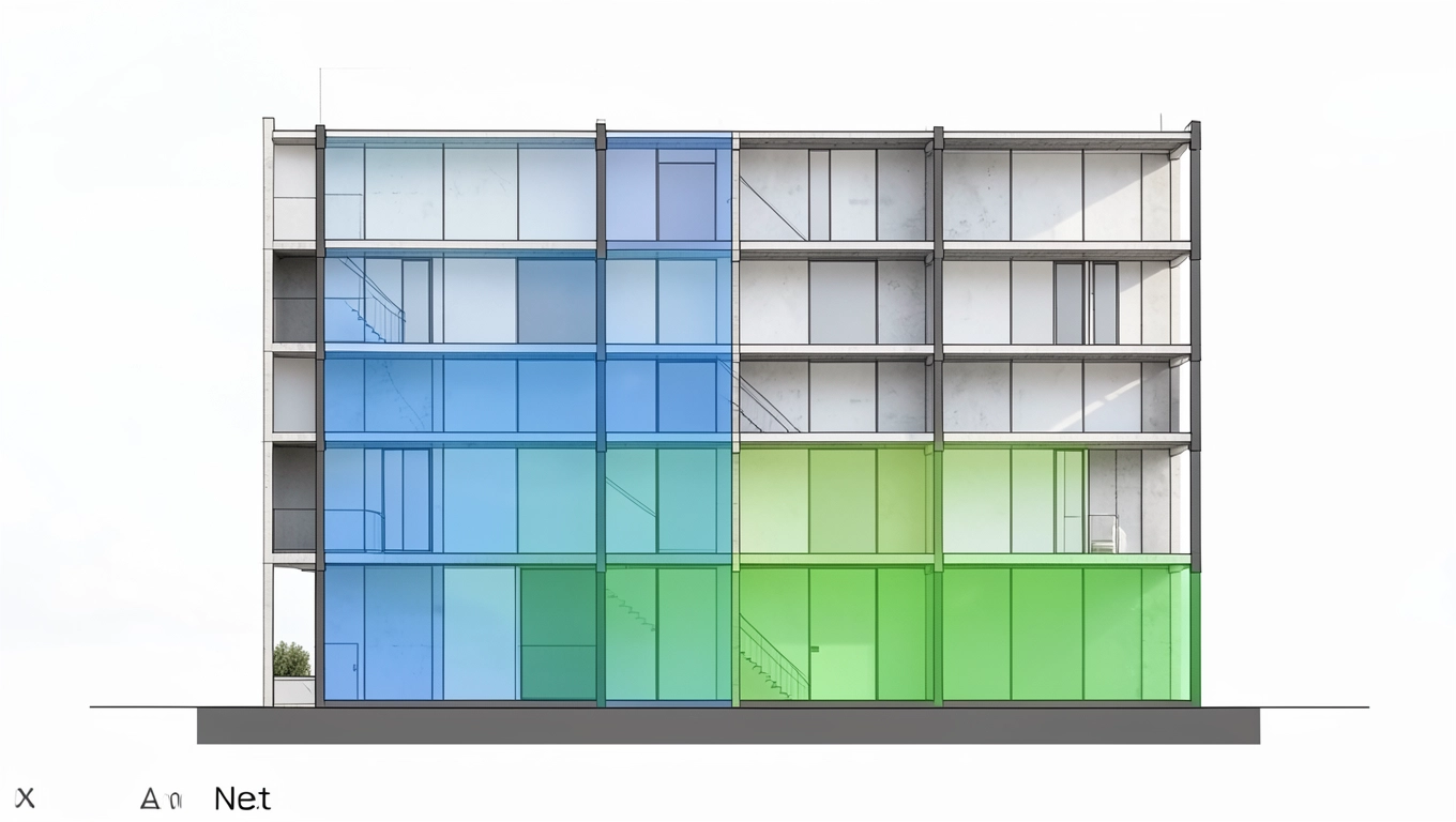 Rodzaje objętości wszystkich kondygnacji