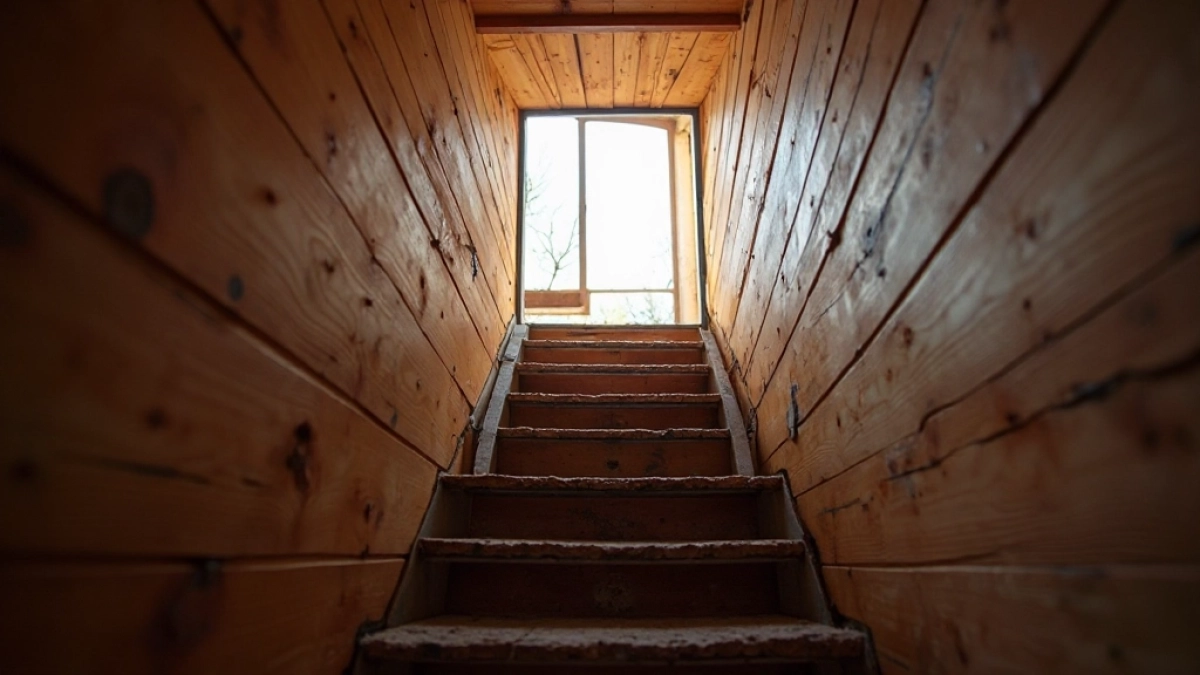 Schody do małego otworu w stropie