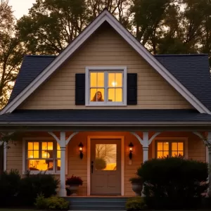 Dom z dachem dwuspadowym z poddaszem