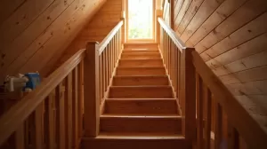 drewniane schody na strych