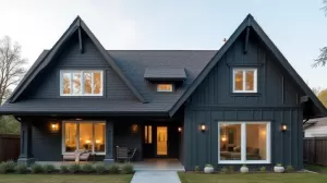 Jaka elewacja do grafitowego dachu i białych okien