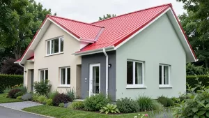 Jaki kolor elewacji do czerwonego dachu i białych okien