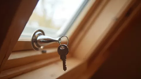 Klamka do okna dachowego z kluczykiem