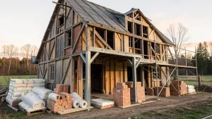 koszt przebudowy obory na dom