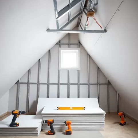 montaż płyt gk na poddaszu