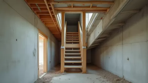 Montaż schodów strychowych w stropie betonowym