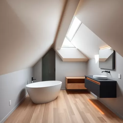 Nowoczesna łazienka na poddaszu