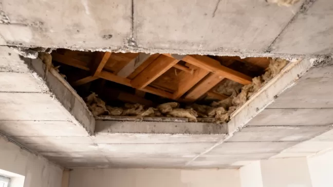 otwór w stropie teriva