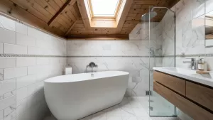 Płytki do łazienki na poddaszu