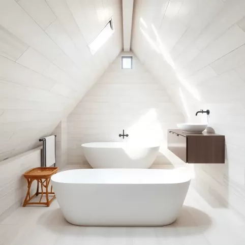 Płytki do łazienki na poddaszu