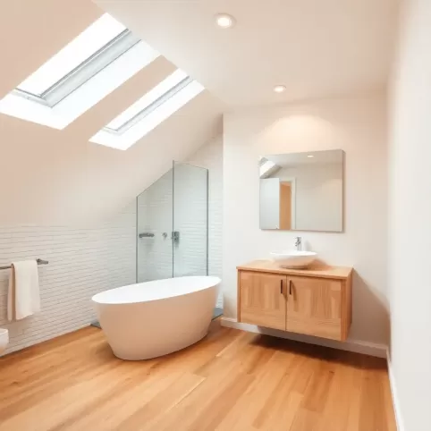 Projekty łazienki na poddaszu z prysznicem