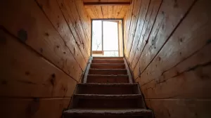 Schody do małego otworu w stropie