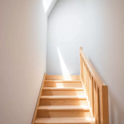 Schody strychowe z poręczą