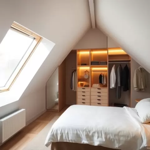 Sypialnia z Garderoba na poddaszu