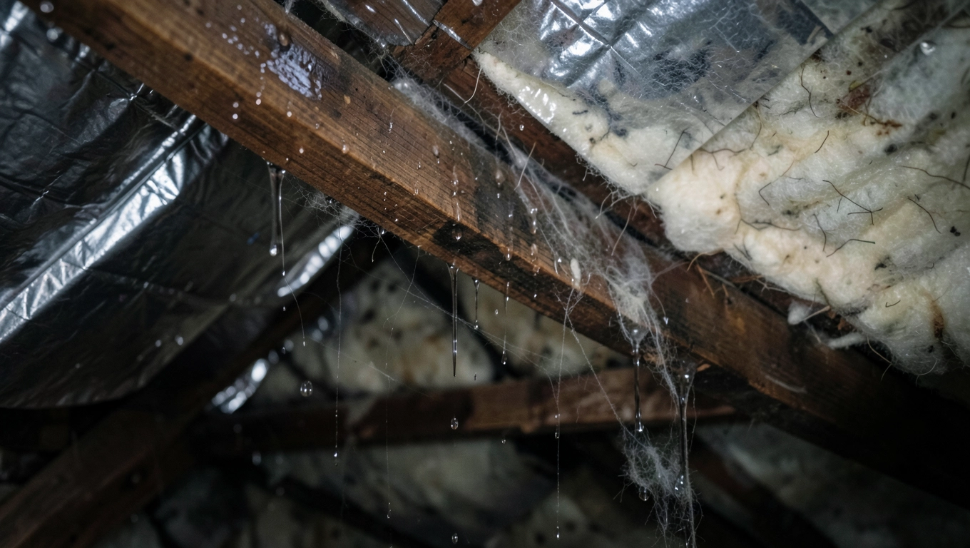 Za wysoka wilgotność na strychu - objawy