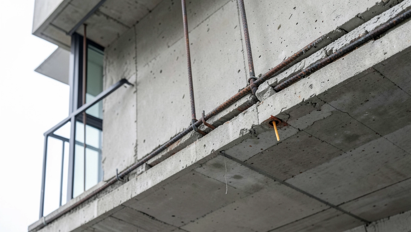 Zamocowanie zbrojenia balkonu wspornikowego Teriva